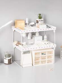 便攜可折疊桌面儲物架 - 白色 - 查看 5