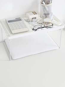 便攜可折疊桌面儲物架 - 白色 - 查看 6