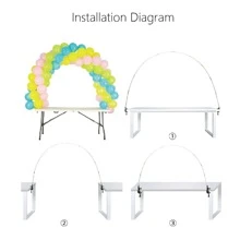 1 Set Table Balloon Arch Kit, Adjustable Balloon Arch Stand Frame For Different Size Tables, Balloon Garland Decorations Of Birthday Party Wedding Graduation Bachelor Party - Black - View 5