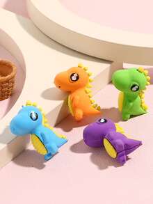 8入組卡通恐龍形彩色3D創意橡皮擦適用於兒童學生文具 - 彩色 - 查看 4