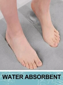 1 件加厚记忆海绵浴室地垫，黑色防滑吸水超柔软天鹅绒浴室地毯，奢华毛绒小地毯，适用于浴室淋浴地板、浴缸，可机洗烘干，适合客厅、卧室、门廊、春、秋、冬家居浴室装饰、户外地毯、门垫、浴室配件、返校季玄关装饰 - 淺灰色 - 查看 5