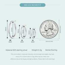 WOSTU 1 Đôi Khuyên Tai Vòng Tròn Lớn Hình Học Bạc 925 Nguyên Khối Cho Nữ Trang Sức Tuyên Bố Đơn Giản Châu Âu Quà Cưới Vàng Và Bạc 2 Màu 3 Kích Cỡ - Bạc - Xem 7