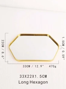 现代六边形托盘，金色镜面抛光，适用于珠宝、蜡烛、浴室、婚礼、商店和家居装饰，情人节礼物，房间装饰 - 金色 - 查看 4