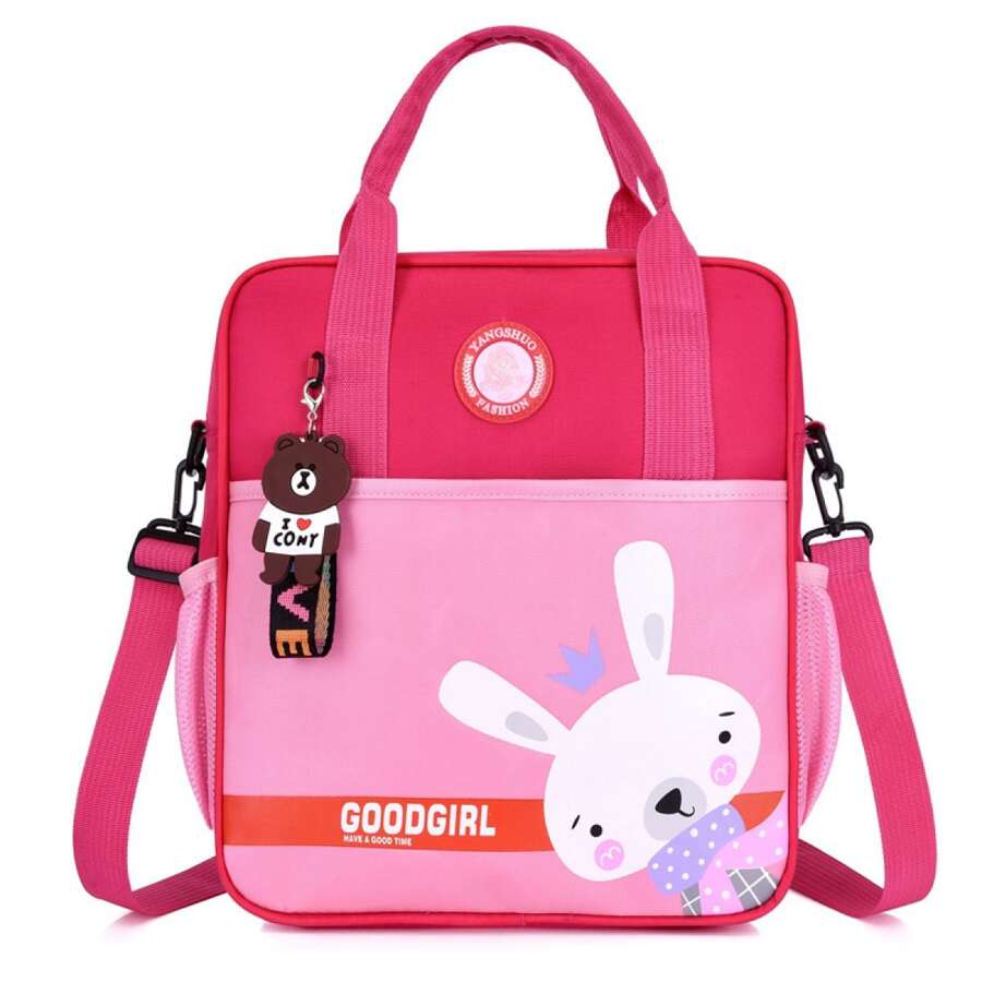 YUQING.FC. Mochila Escolar Bolso Bandoleras Multifuncional Para Ninos - Rosa Roja - Ver 1