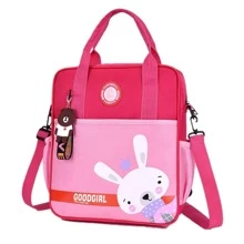 YUQING.FC. Mochila Escolar Bolso Bandoleras Multifuncional Para Ninos - Rosa Roja - Ver 2