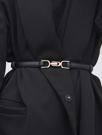 Elegant 1 Pc Women's Belt Buckle Adjustable Decoration Can Be Matched With Skirt Suit Simple Thin Belt Sweater Waist Korean Version Decorative Belt Fall, Autumn, Halloween