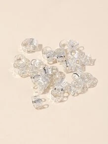 40 件银色金属镂空发圈，适合女性日常使用街头 - 銀色 - 查看 3