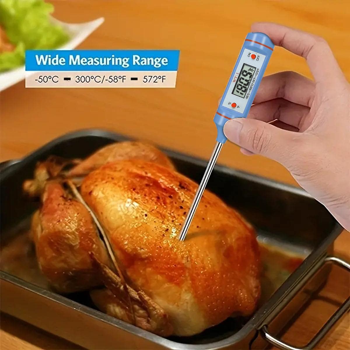 Digital Thermometer, Instant Read Thermometer with Long Probe for Food