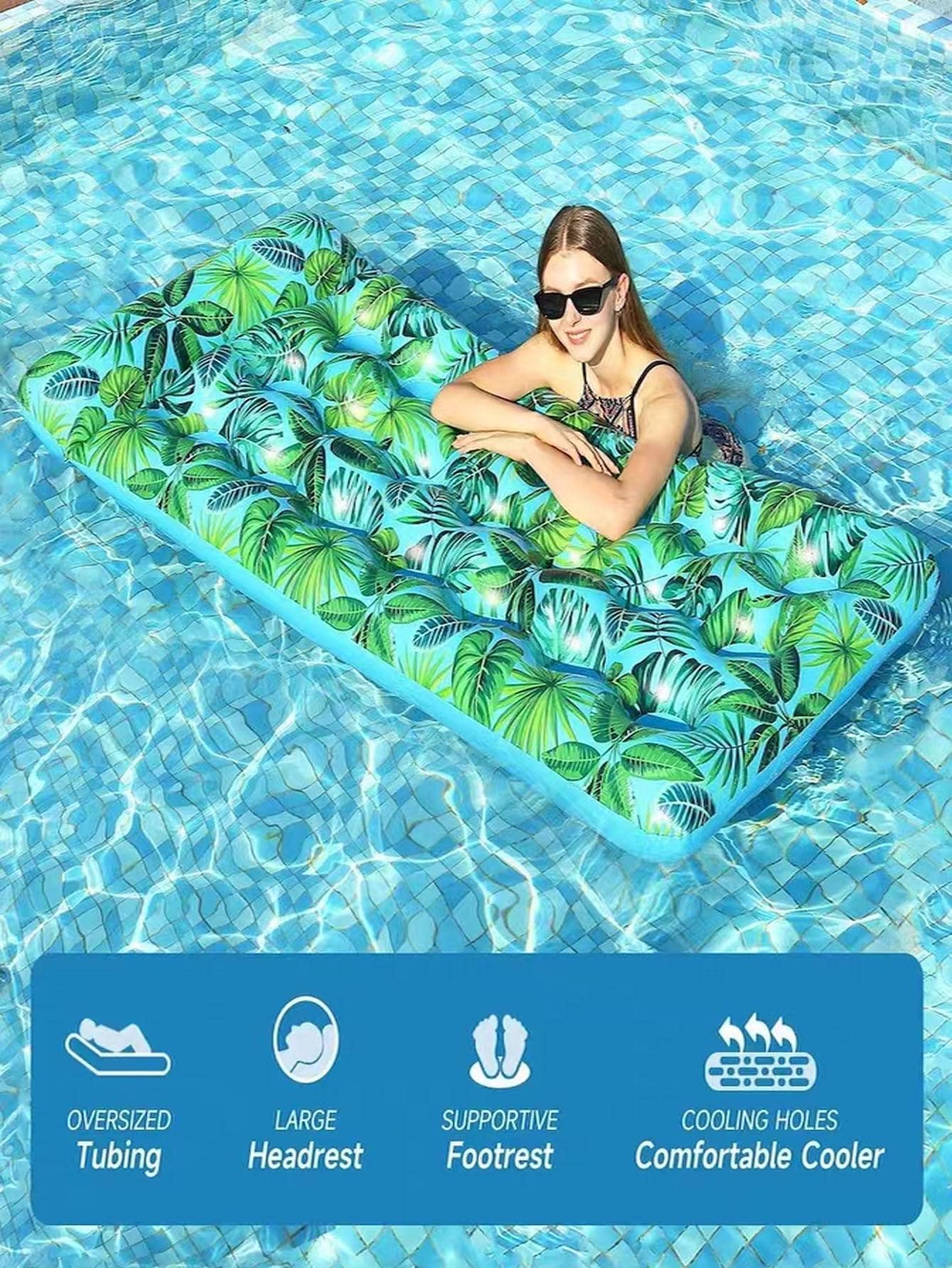Inflatable pillow hole floating row adult water floating plate