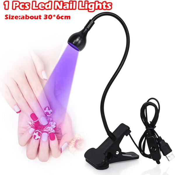 1 Pieza Lámpara LED para Uñas Secadora UV Flexible con Clip de Escritorio Mini USB para Curado de Gel, Manicura y Pedicura, Herramientas de Salón, Suministros de Uñas, Herramientas de Uñas, Herramientas de Arte de Uñas, Vuelta al Colegio, Uñas, Herramientas de Uñas para Uñas Postizas