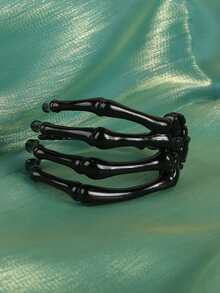 1pc Decorative Skeleton Hand Bangle Bracelet For Daily Wear Jewelry - Black - View 3