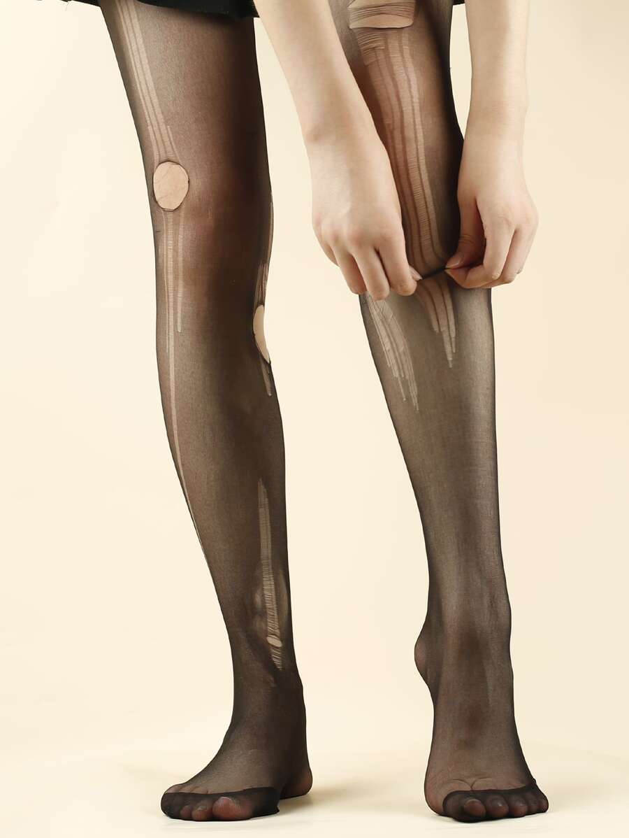 1 pair of women's  easy-tear self-tear pantyhose