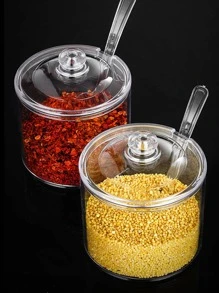 1 Miếng Lọ gia vị Phòng bếp Pong kín Gia vị Thùng đựng hàng Chai lưu trữ - Trong sáng - Xem 4