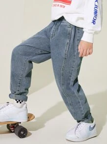 ASK JUNIOR 青少年休闲运动学院风牛仔裤，秋季