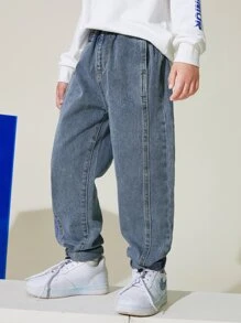 ASK JUNIOR 青少年休闲运动学院风牛仔裤，秋季