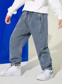 ASK JUNIOR 青少年休闲运动学院风牛仔裤，秋季