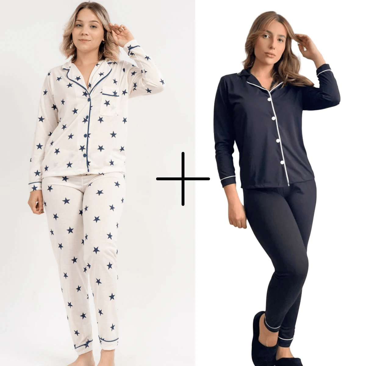 Women Pajama Sets - 香檳色 - 查看 1