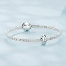 WOSTU 1pc Real 925 Sterling Silver Star Round Regulaing Button Beads Fit Original Charms Bracelet DIY Necklace S925 Fine Jewelry Making - Silver - View 4