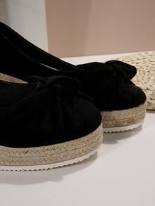 Zapatos de plataforma con tacón de cuña para mujeres con un estilo de vacaciones nuevo, elegante, versátil y cómodo - Negro - Ver 4