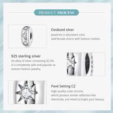 WOSTU 1pc Real 925 Sterling Silver Star Round Regulaing Button Beads Fit Original Charms Bracelet DIY Necklace S925 Fine Jewelry Making - Silver - View 9