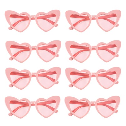 8PCS Women Vintage Heart Fashion Glasses, Fashion Cat Eye Heart Glasses For Bridal Shower, Bachelor Party, Wedding, Bride Team Favor, Fashion Accessory(A Little Scratch, Please Do Not Order)