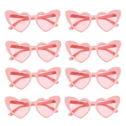 8PCS Women Vintage Heart Fashion Glasses, Fashion Cat Eye Heart Glasses For Bridal Shower, Bachelor Party, Wedding, Bride Team Favor, Fashion Accessory(A Little Scratch, Please Do Not Order)