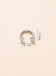 1入個性化誇張時尚不鏽鋼鼻環，帶微鑲立方氧化鋯石，0.8mm-1mm，適用於女士和女孩，節日、派對、性感禮物 - 彩色 - 查看 3