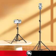 Phone Holder Selfie Stick Tripod Camera Support Stand Outdoor Extendable Floor Stand - Black - View 1