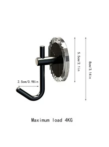 1pc Acrylic Sticky Hook For Bathroom Towel Or Clothes Hanger - Black - View 7