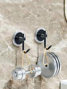 1pc Acrylic Sticky Hook For Bathroom Towel Or Clothes Hanger - Black - View 2