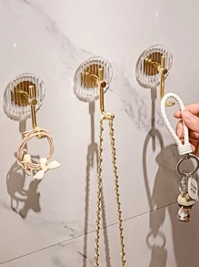 1pc Acrylic Sticky Hook For Bathroom Towel Or Clothes Hanger - Black - View 6