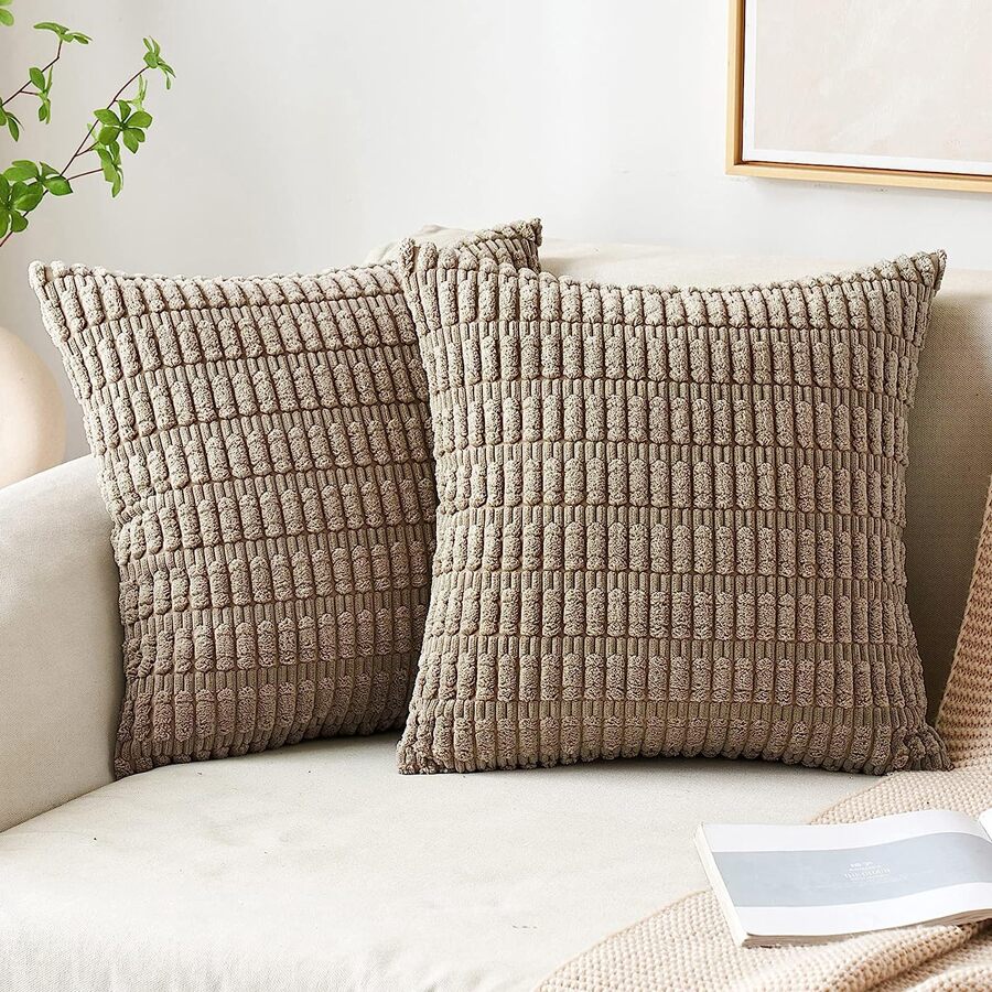 1pc Simple Style Corduroy Pillow Case - Apricot - View 1