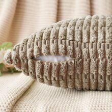 1pc Simple Style Corduroy Pillow Case - Apricot - View 4