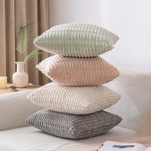 1入組簡約風燈芯絨枕套 - 淺灰色 - 查看 3