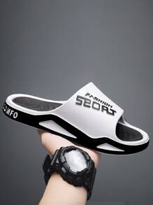 Men's Outdoor Slide Sandals For Summer, Anti-Slip Indoor/Outdoor Comfort Slippers, Suitable For Walking, Beach - White - View 6