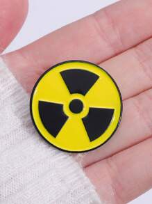 男士雙色圓形設計胸針 - 彩色 - 查看 1