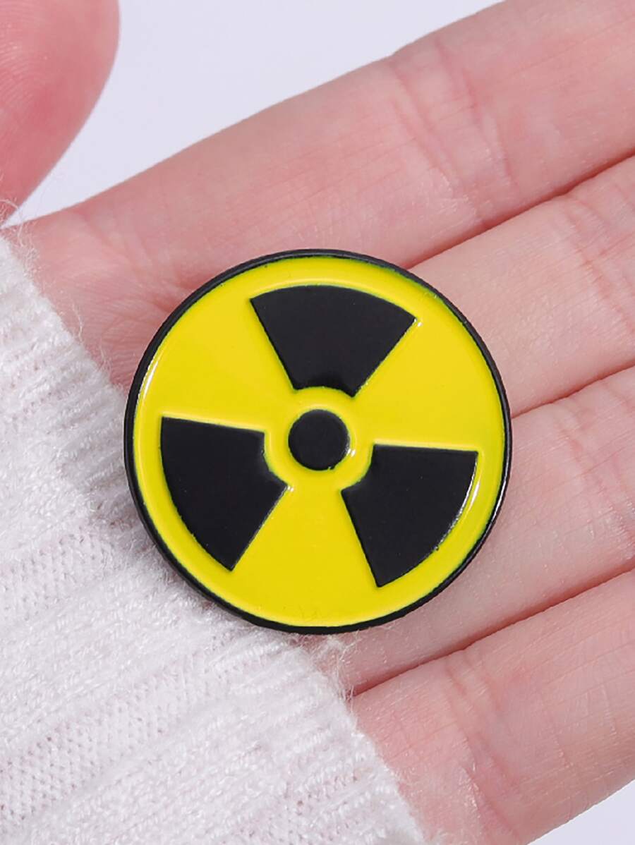 男士雙色圓形設計胸針 - 彩色 - 查看 1