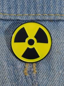 男士雙色圓形設計胸針 - 彩色 - 查看 3