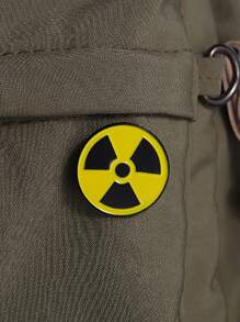 男士雙色圓形設計胸針 - 彩色 - 查看 2