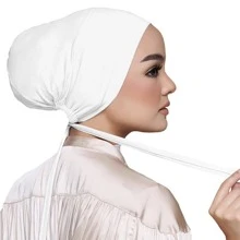 4 pièces Bandeau élastique en modal de couleur unie extensible pour les femmes, accessoires de foulard doux, abaya douce, sous-vêtements pour couvre-chef voilé