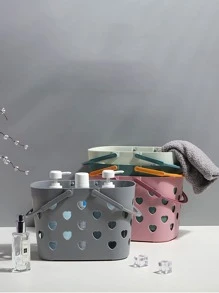 1入組多功能北歐風手提式浴室毛巾籃,塑料沐浴間置物架,適用於浴室或宿舍,情人節禮物推薦 - 粉色 - 查看 5