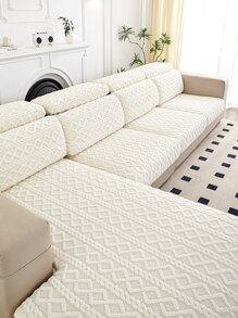 1pc Universal Stretch Sofa Cushion Cover, Modern Style Solid Color Pet Proof Sofa Slipcover, Dustproof Anti-dirty Sofa Protector For Living Room L-shaped Sectional Sofa And 1/2/3/4 Seater Sofa (single Piece Sale), All Seasons Available