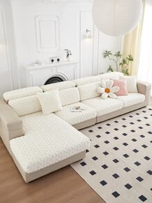 1pc Universal Stretch Sofa Cushion Cover, Modern Style Solid Color Pet Proof Sofa Slipcover, Dustproof Anti-dirty Sofa Protector For Living Room L-shaped Sectional Sofa And 1/2/3/4 Seater Sofa (single Piece Sale), All Seasons Available