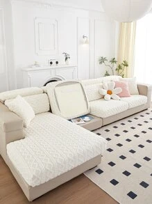 1pc Universal Stretch Sofa Cushion Cover, Modern Style Solid Color Pet Proof Sofa Slipcover, Dustproof Anti-dirty Sofa Protector For Living Room L-shaped Sectional Sofa And 1/2/3/4 Seater Sofa (single Piece Sale), All Seasons Available