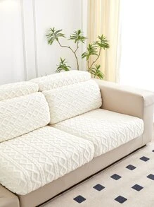 1pc Universal Stretch Sofa Cushion Cover, Modern Style Solid Color Pet Proof Sofa Slipcover, Dustproof Anti-dirty Sofa Protector For Living Room L-shaped Sectional Sofa And 1/2/3/4 Seater Sofa (single Piece Sale), All Seasons Available