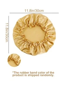 1入組透氣緞面頭髮保護帽子金色 - 金色 - 查看 3
