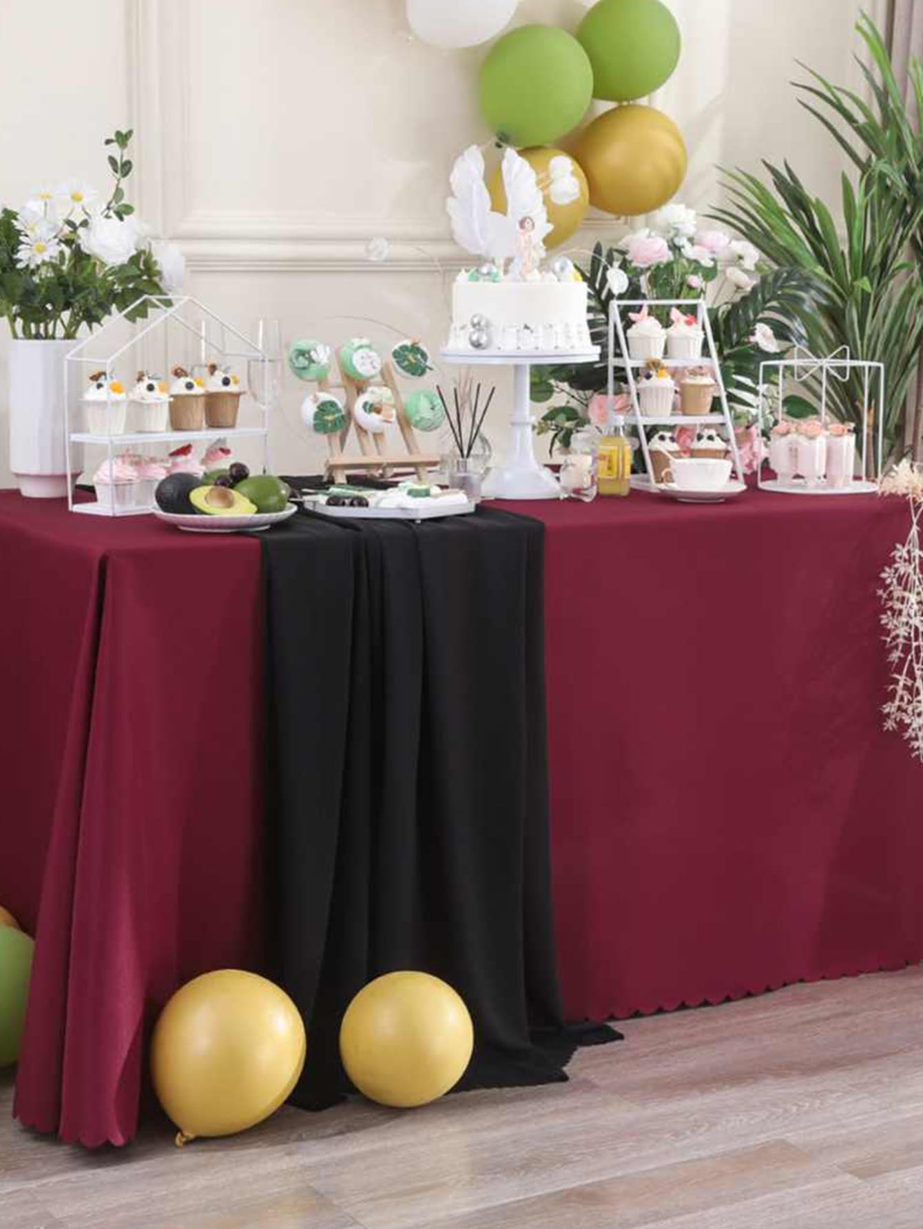 Mantel Rojo Liso Para Decoración De Fiesta O Boda (1 Pieza) - Rojo - Ver 1