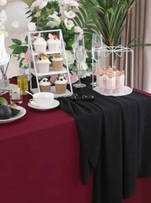 Mantel Rojo Liso Para Decoración De Fiesta O Boda (1 Pieza) - Rojo - Ver 3