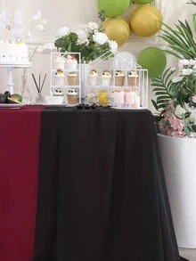 Mantel Rojo Liso Para Decoración De Fiesta O Boda (1 Pieza) - Rojo - Ver 4