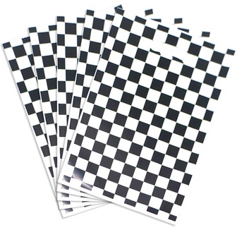 派對包,玻璃紙包,10入组黑色和白色格紋對待糖果包包適用於男生兒童生日派對寶寶派對裝飾用品